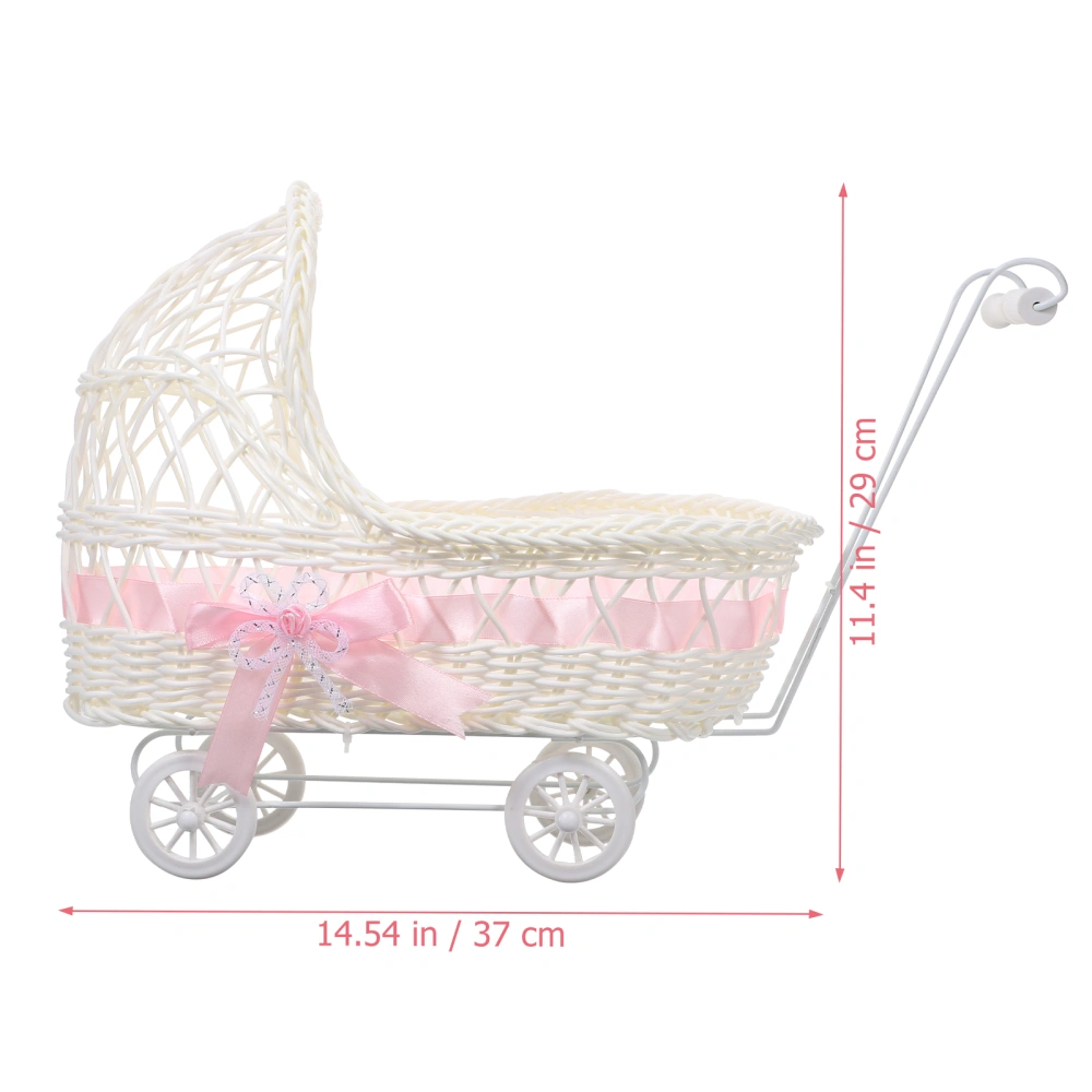 Trolley Shaped Woven Basket Baby Shower Candy Basket Favors Basket Flower Basket Decor