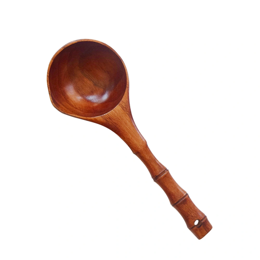 Creative Wooden Soup Spoon Large Mouth Scoop Non-slip Handle Water Ladle Kitchen Tool Cooking Utensils