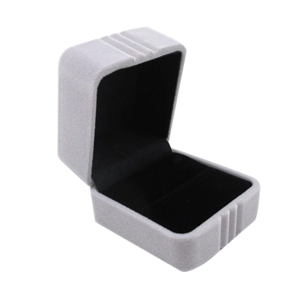 Small Square Ring Gift Box Jewelry Storage Case (Grey)