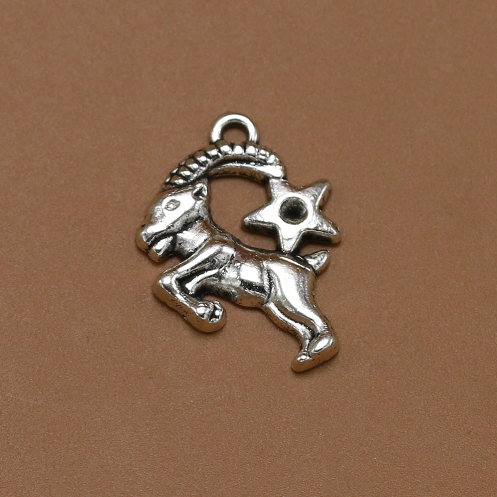 10PCS Star Decorated Alloy Sheep Goat Charm Animal Pendants Charms DIY Jewelry Making Accessory for Necklace Bracelet (Antique Silver)