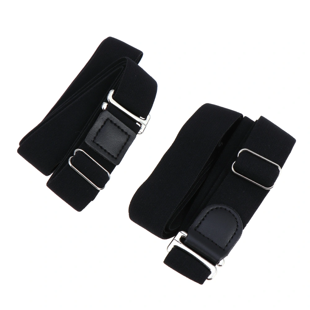 2pcs Shirt Stays Plus Shirt Non-slip Clip Anti-wrinkle Bind for Women and Men (Black)