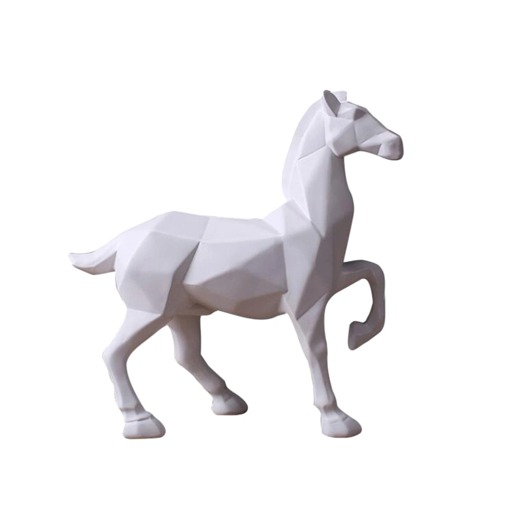 Modern White Horse Shaped Ornaments Chinese Creative Home Furnishings Stylish Resin Craft(White)