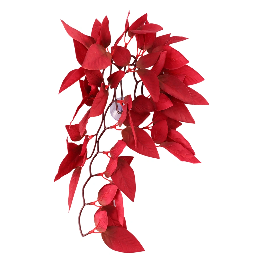 Simulation Plant Lifelike Rattan Artificial Water Plant Aquarium Rattan Ornament Fish Tank Plant Landscape Fake Plant for Home Office Shop Bar (Red)