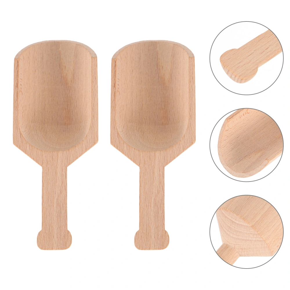 2Pcs Premium Wooden Spoons Household Bath Salt Spoons Tea Shop Tea Leaf Scoops