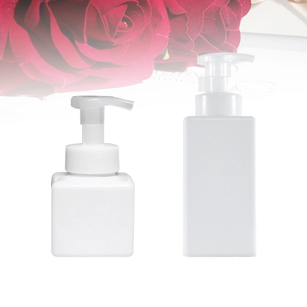 2PCS Foaming Soap Bottles Dispenser Empty Refillable Pump Bottle Liquid Soap Containers (250ml and 450ml for Each 1pc)