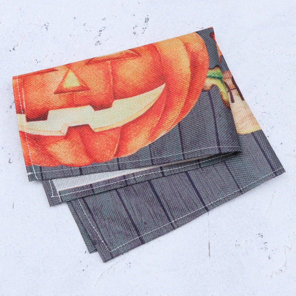 Funny Halloween Dining Mat Portable Kitchen Pumpkin Patterns Table Mat Restaurant Pumpkin Mat