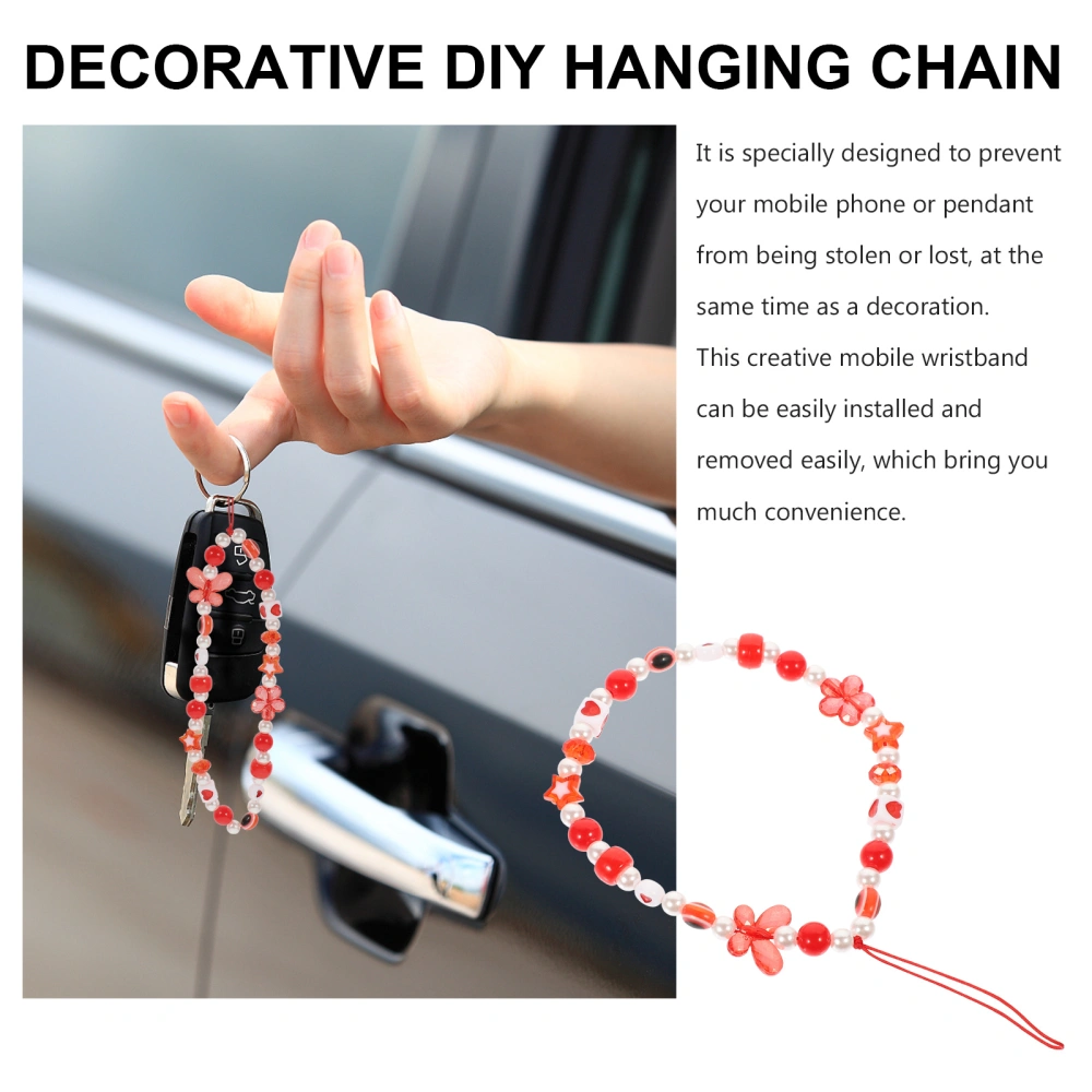 2Pcs Luck Eye Beaded Phone Lanyards Anti-lost Phone Chains Beaded Phone Wrist Straps