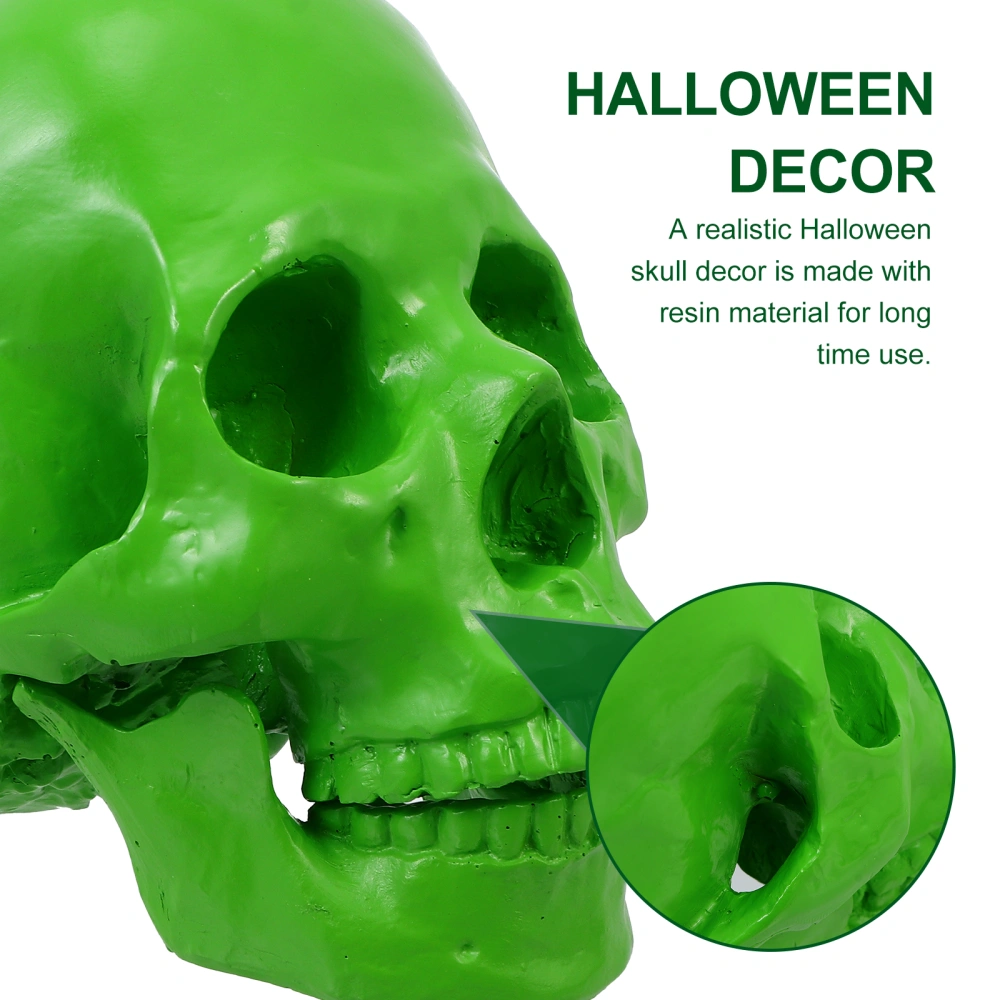 1Pc Halloween Skull Design Adornment Creative Funny Home Skull Decor Green