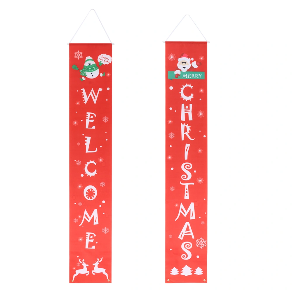 1 Pair Christmas Couplets Adornment Hanging Banners Wall Banners Decoration