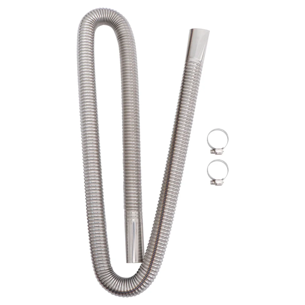 1 Set of 120x2.5CM Car Truck Air Diesel Heater Tank Exhaust Pipe Parking Gas Vent Hose Silver