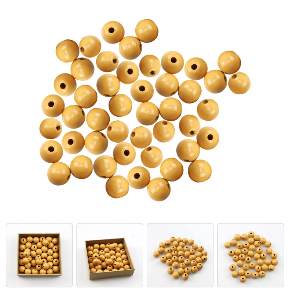 100pcs DIY Wood Beaded Loose Beads Crafts DIY Beads Jewelry Making Craft Beads