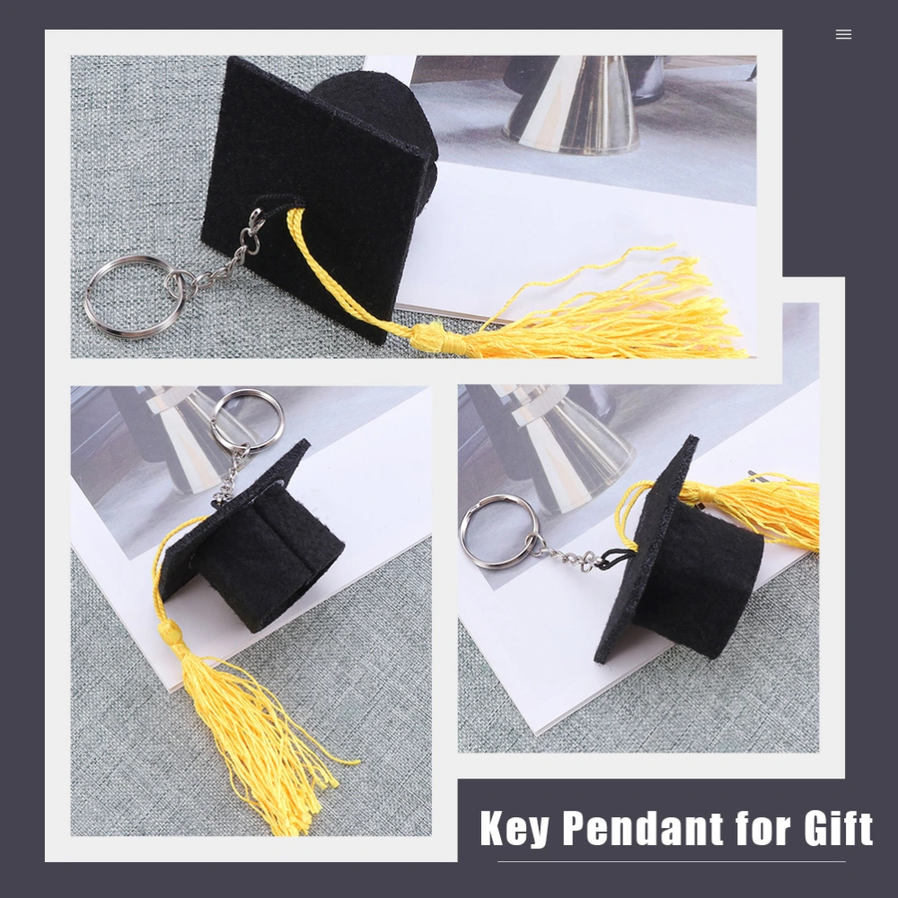 4pcs Graduation Hats Keychain Mini Doctor Hat Key Ring Graduation Bag Decoration