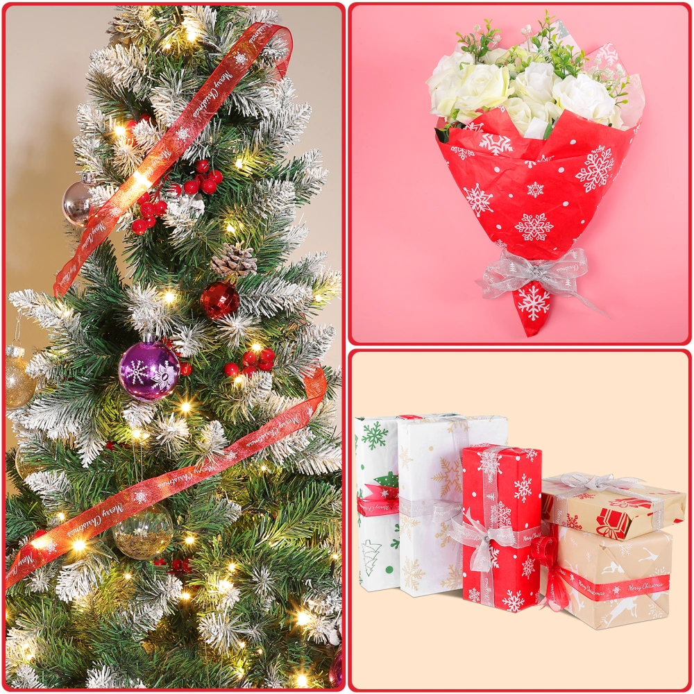 Hemoton 50pcs Christmas Gift Packing Paper Assortment Wrapper Paper Sheets for Holiday Festival Gift Flower Packaging