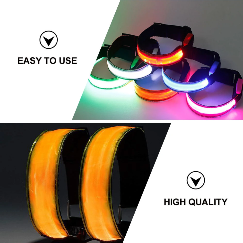 2 Pcs Safety Belt Light Reflective LED Armband Light Strap Night Running Light