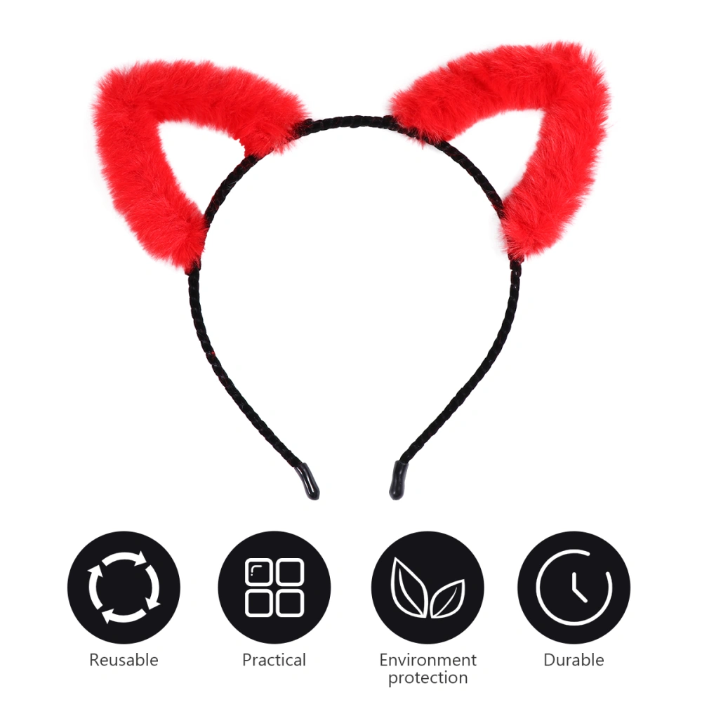 1pc Lovely Hair Creative Plush Cat Ears Shape Decorative Headdress