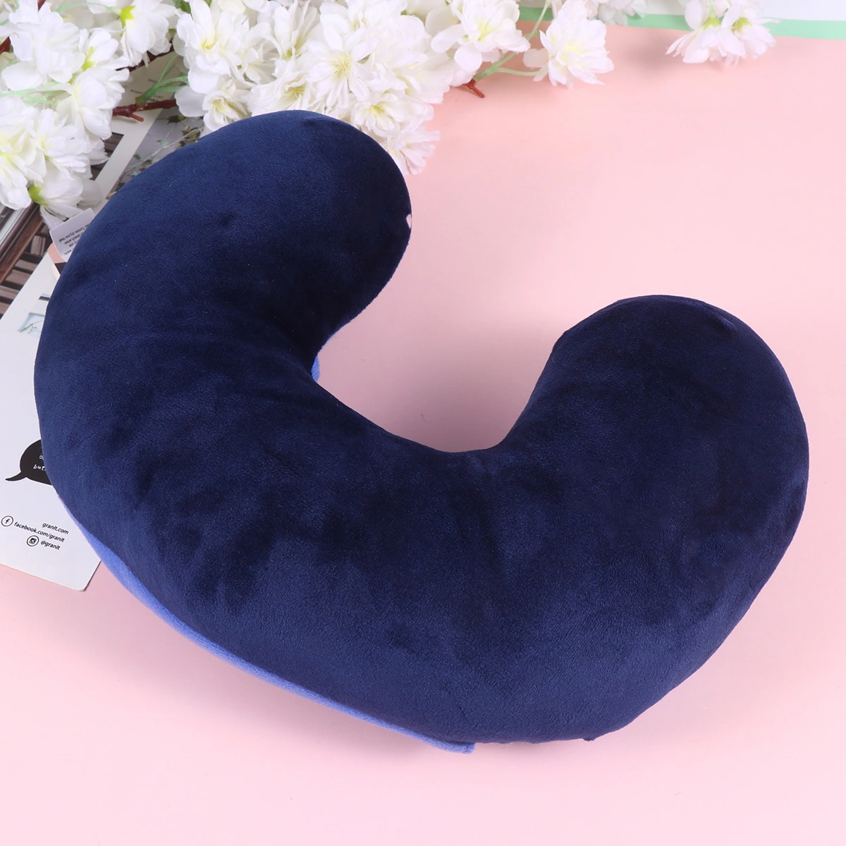 1Pc Neck Protection Pillows U Shaped Memory Pillows Travel Pillow Head Support Cushion Neck Protector for Baby Car Travel (Dark Blue)