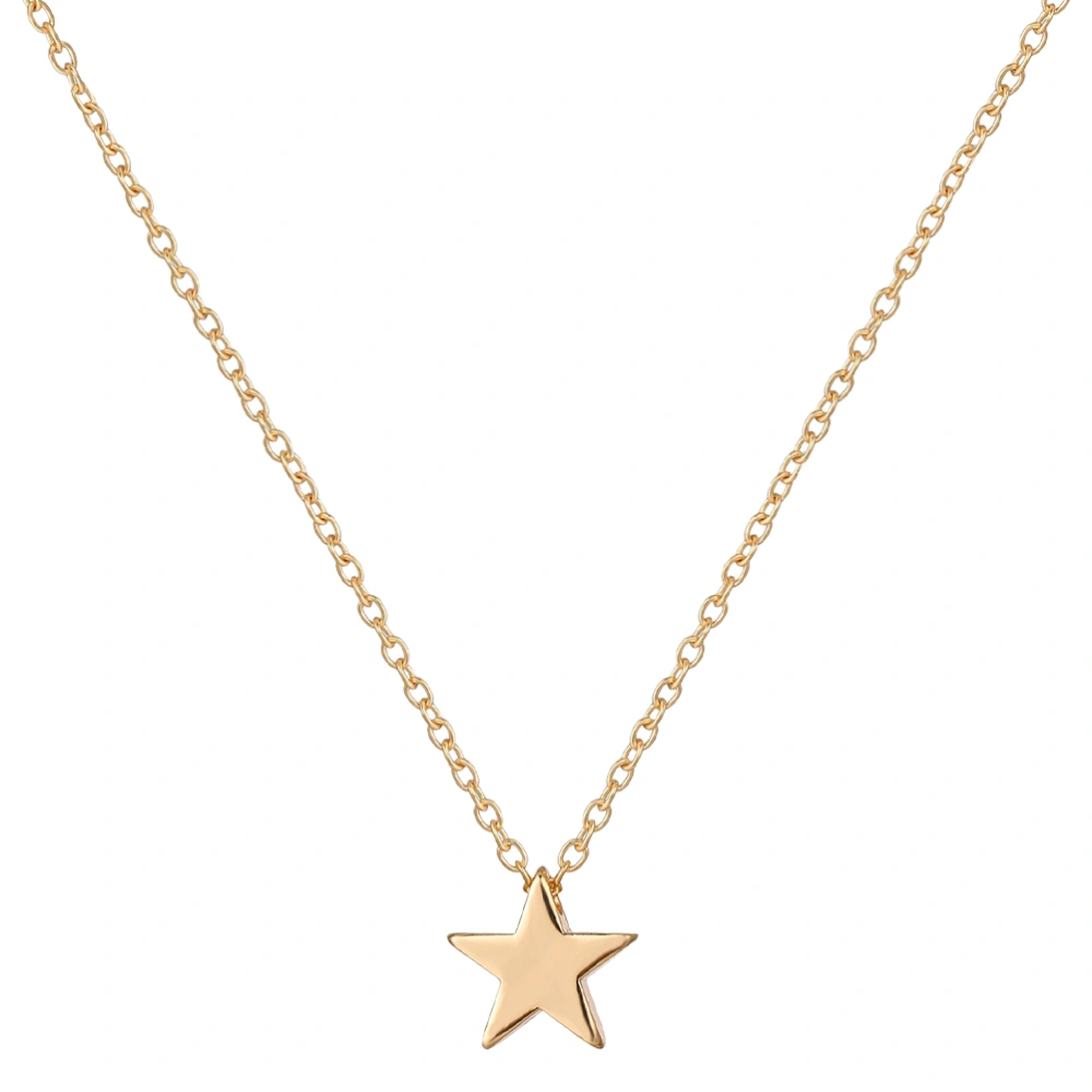 Delicate Star Necklace Creative Necklace Simple Clavicle Chain Fashion Neck Chain for Woman Girl (Golden)