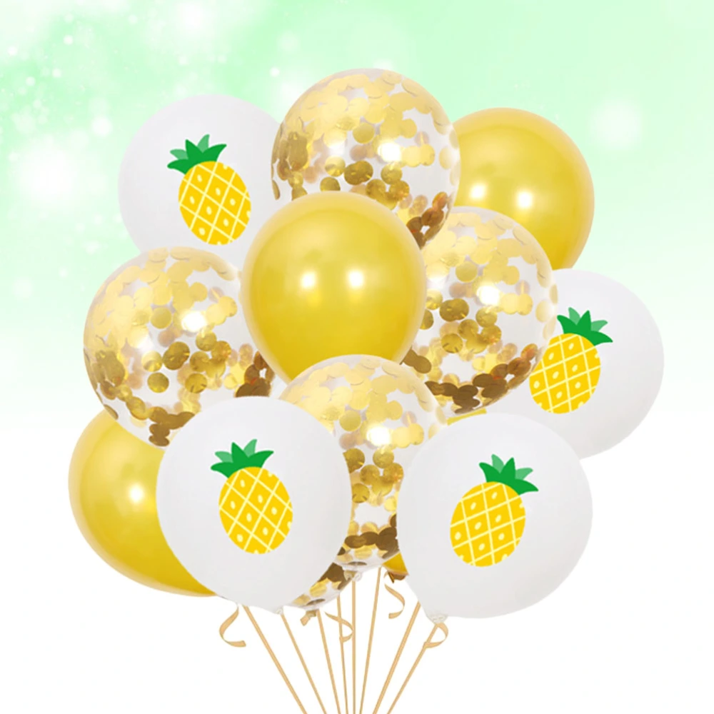 15 Pcs Balloons Hawaii Themed Latex Balloons Summer Printing Balloons Birthday Party Favors for Wedding Birthday Party