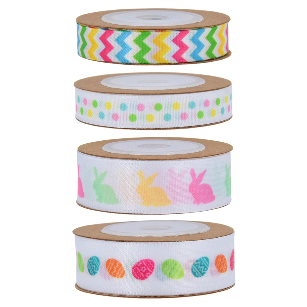 4 Rolls Easter Ribbons DIY Gift Wrapping Ribbons DIY Flower Wrapping Ribbon