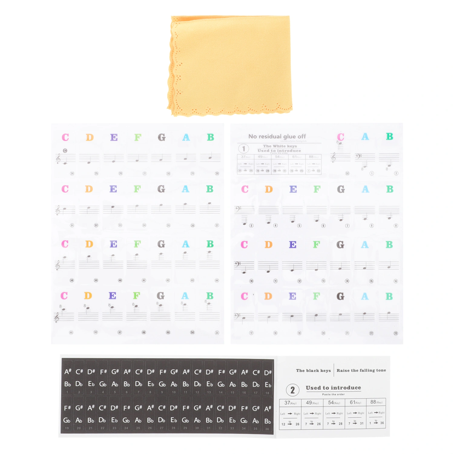 1 Set Piano Keyboard Stickers Introductory Piano Decals Piano Accessories