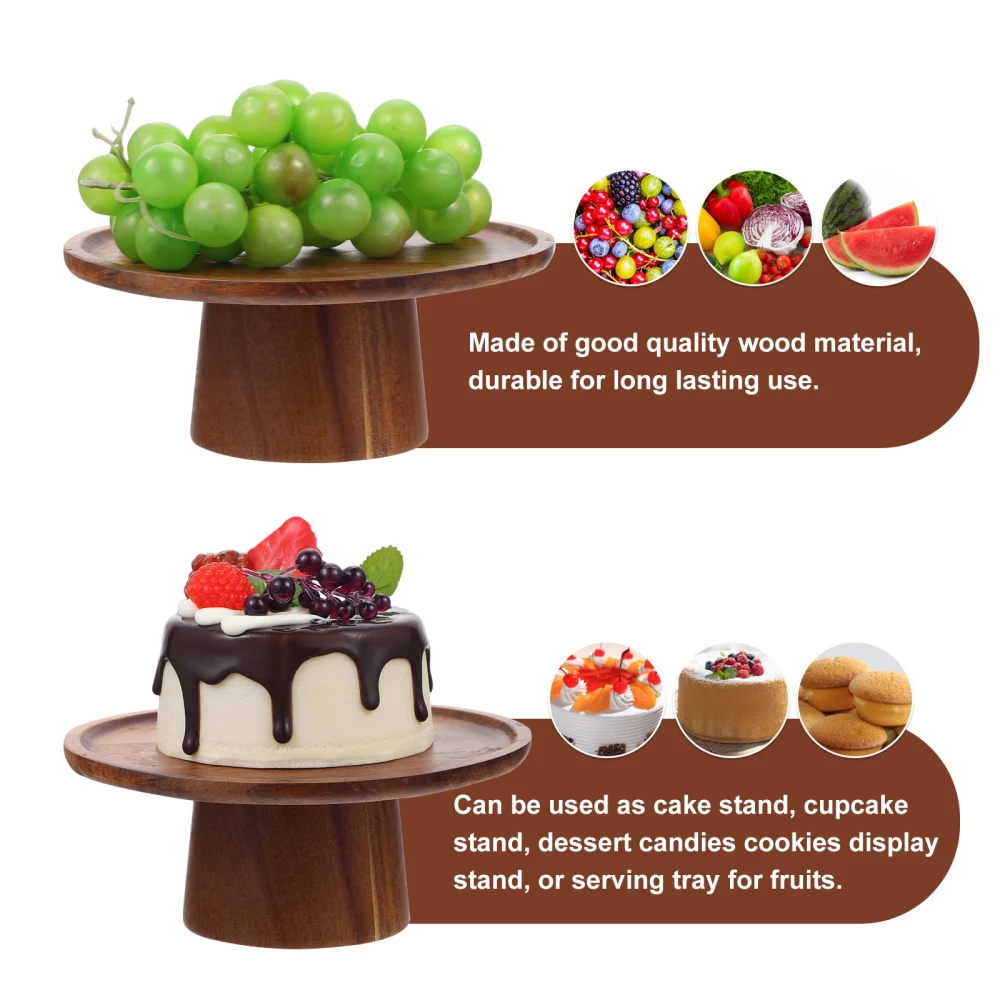 1Pc Practical Cake Display Stand Multi-function Wooden Dessert Stand Holder