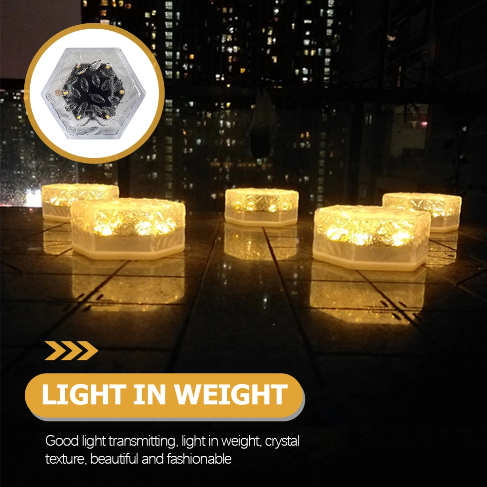 Solar Ice Brick Light Decorative Solar Powered Light Hexagonal LED Outdoor Decor