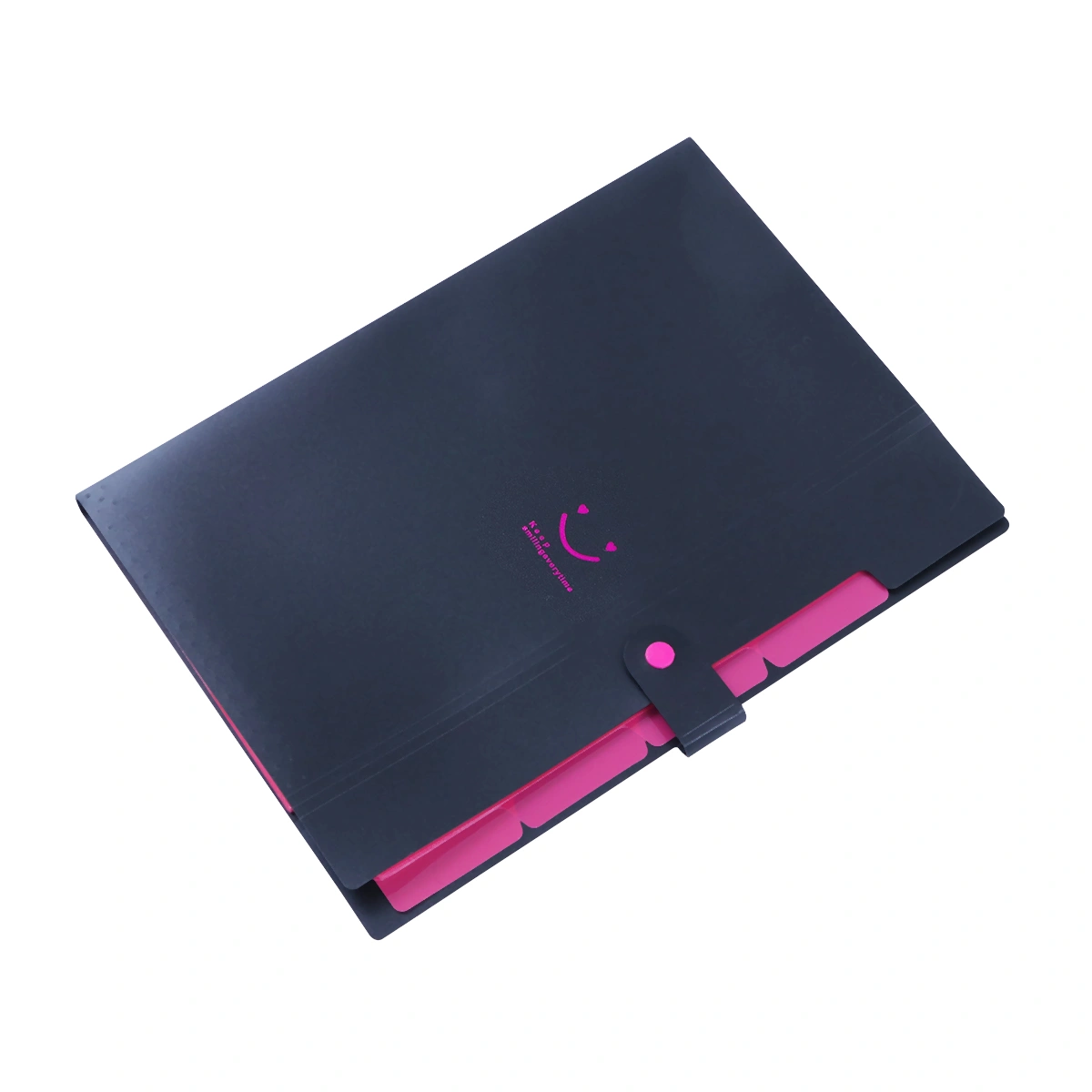 Creative Candy Color Expanding File Folders 5 Pockets Plastic Container A4 Letter Size Snap Closure Accordion Folder Paper Document Organizer (Black)