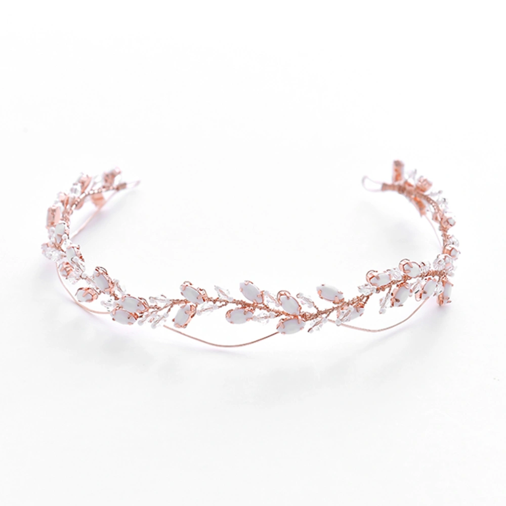 Bridal Headband Rose Gold Hair Band Headpiece Headwear Wedding Dress Accessories (D2217)