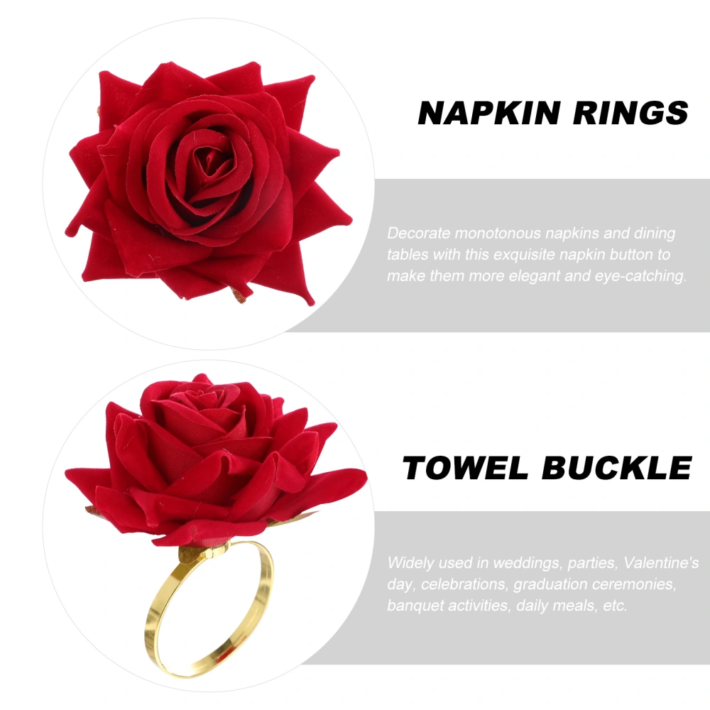 4pcs Rose Shape Towel Buckle Napkin Ring Wedding Party Hotel Dinning Table Decor