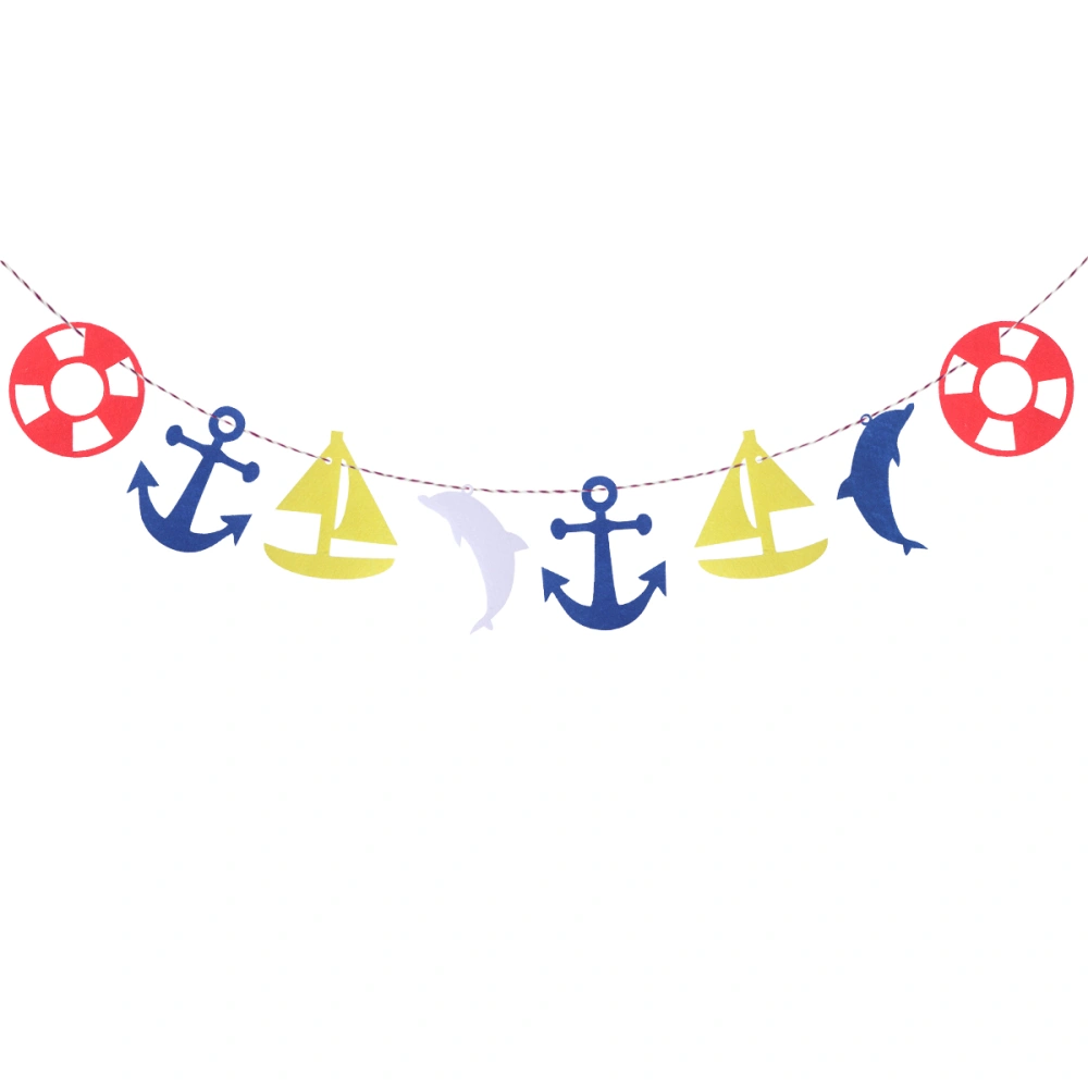 3 Meters Mediterranean Summer Style Kids Bedroom Decorative Garland Banners Anchor Sailing Boat Dolphin Soccer Bunting Flag Decoration Ornaments For Children Birthday Party Decor (Random Color Rope)