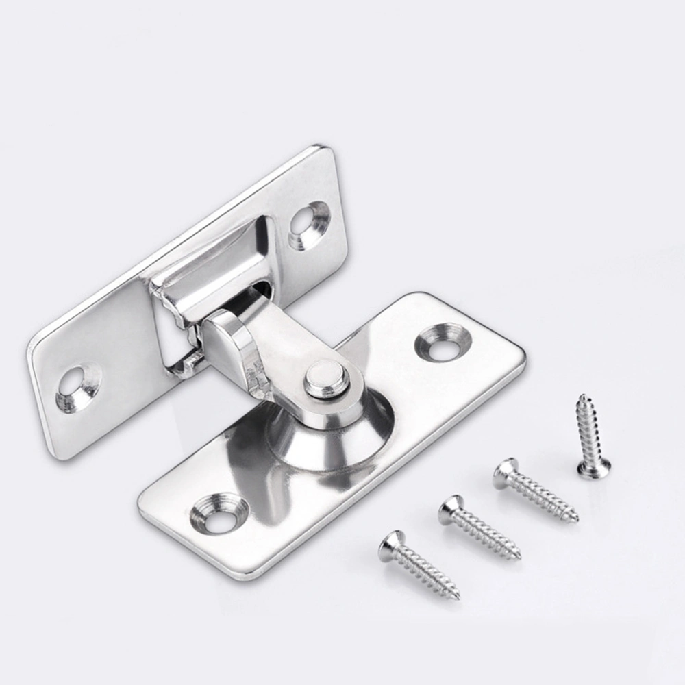 4Pcs 90 Degree Solid Door Latch Bolt 304 Stainless Steel Lock Sliding Door Right Angle Buckle (Silver)