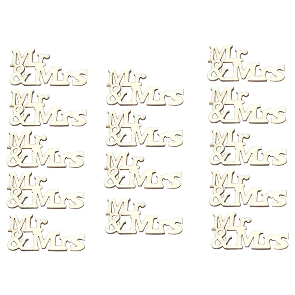 40pcs Wedding Wooden Decorations Mr & Mrs Letters Ornaments DIY Craft Accessories Party Background Settings