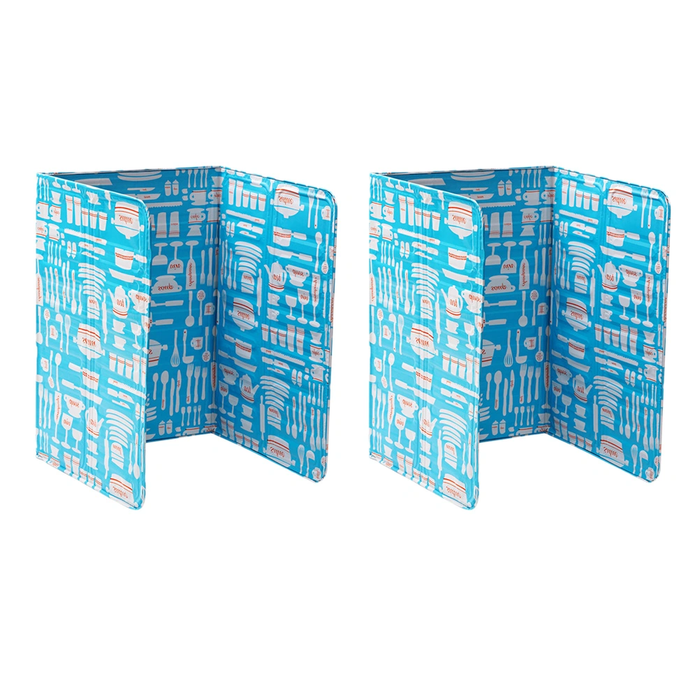 2pcs Aluminum Foil Oil Shield Heated Resistance Oil Guard Board Kitchen Splatter Shiled for Kitchen (Blue)