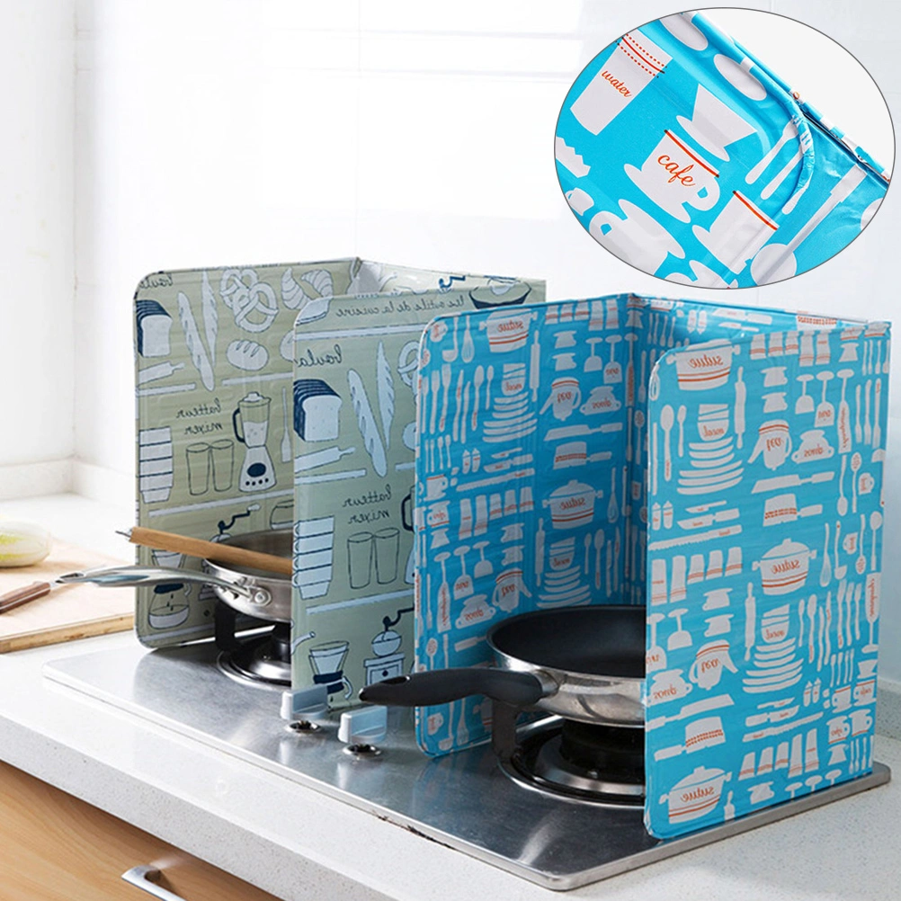 2pcs Aluminum Foil Oil Shield Heated Resistance Oil Guard Board Kitchen Splatter Shiled for Kitchen (Blue)
