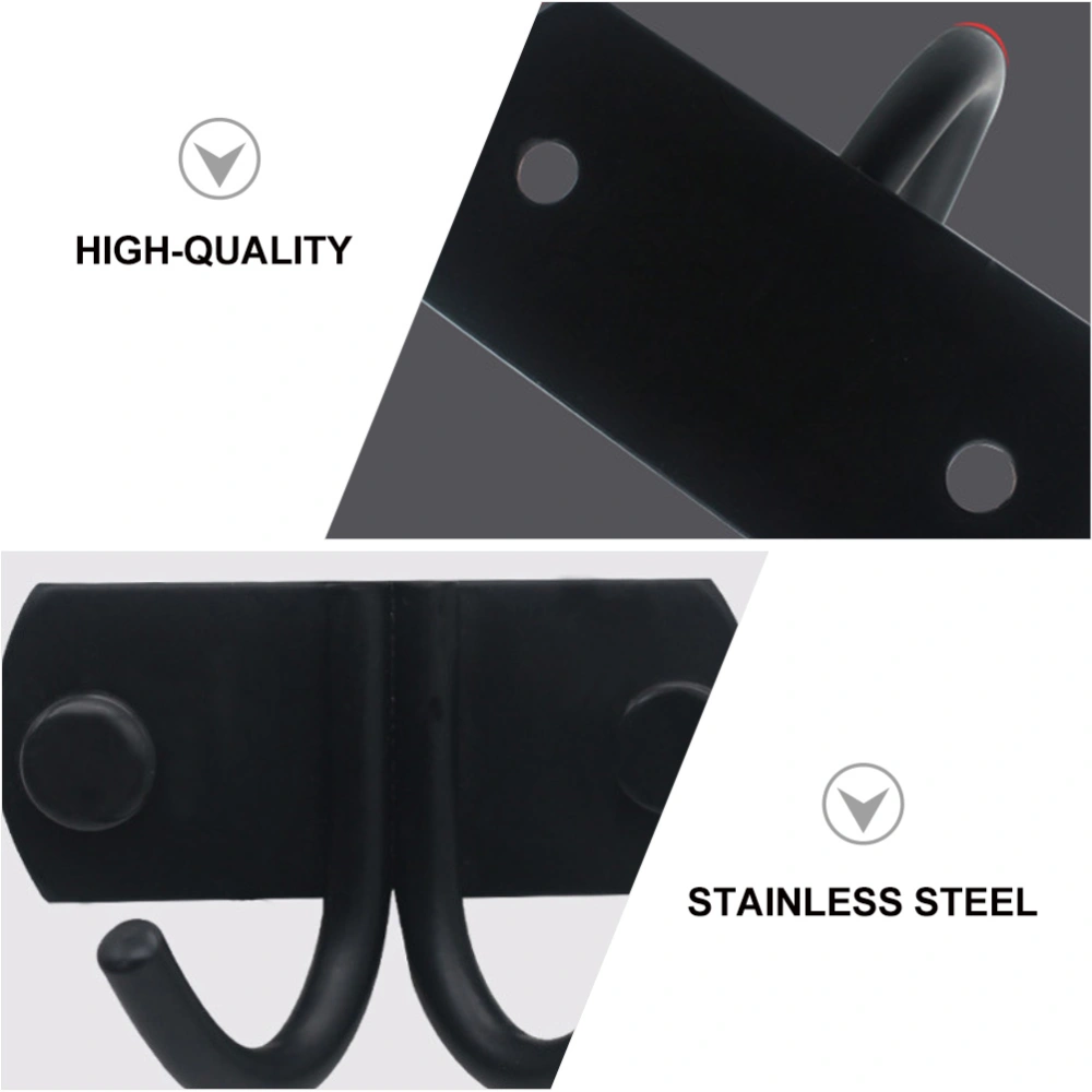 2 Pcs U-shaped Cabinet Hooks Durable Closet Hooks Practical Mask Hooks (Black)