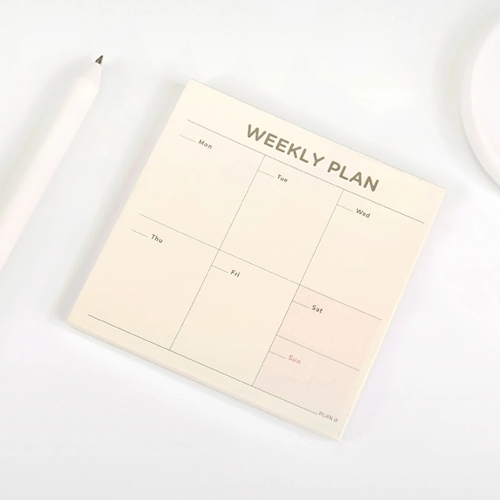 60 Sheets Memo Pad Schedule Plan Notebook Notepad Bookmark for School Office Supplies (Weekly Planner)