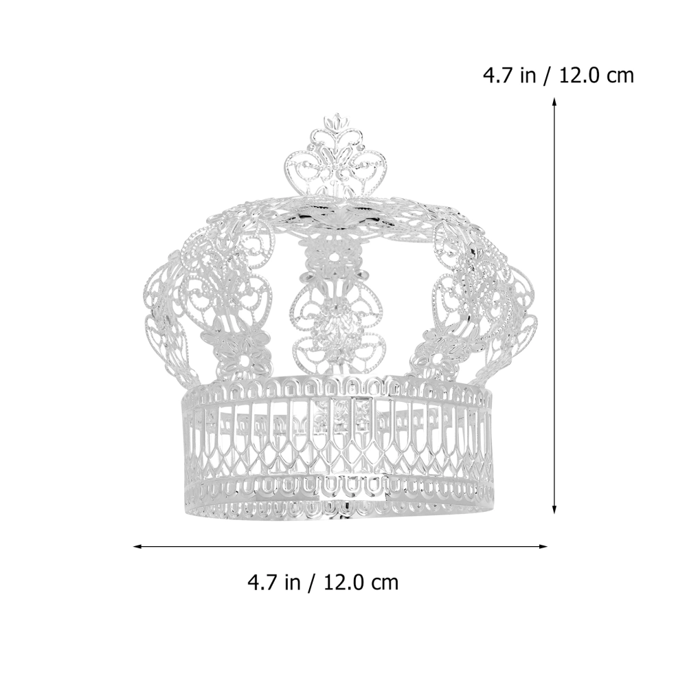 Christmas Cake Crown Shape Cake Decor Baking Dessert Decor Party Supplies (Silver)