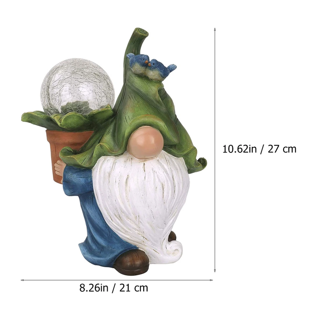 Solar Energy Light Resin Faceless Old Man Desktop Figurine Garden Decor Lamp