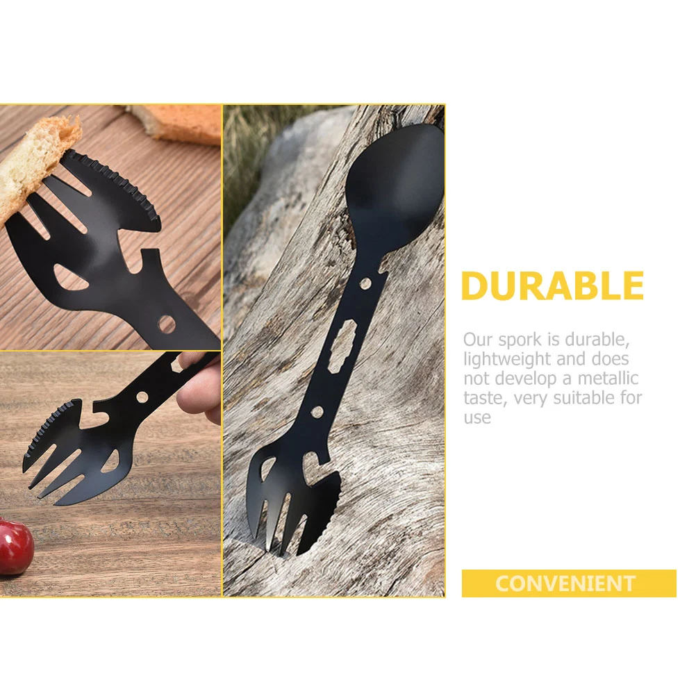 2pcs Functional Camping Flatware Spork Camping Eating Utensils Multi-functional Flatware