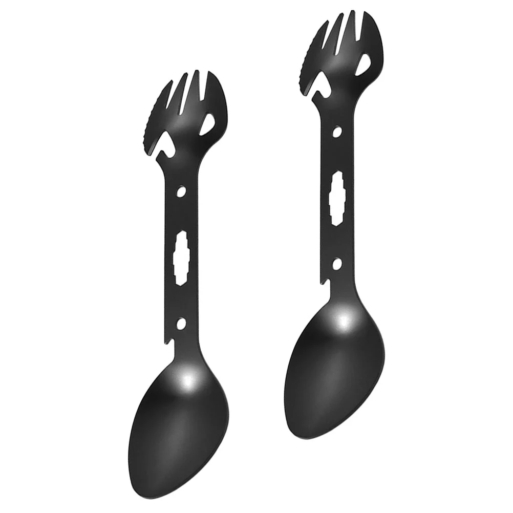 2pcs Functional Camping Flatware Spork Camping Eating Utensils Multi-functional Flatware
