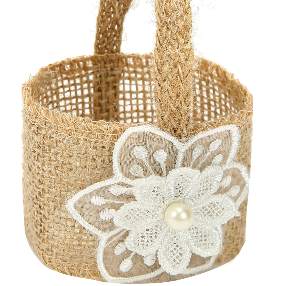 4pcs Pearl Flower Candy Storage Case Wedding Linen Basket Beautiful Candy Storage Holder Flower Basket