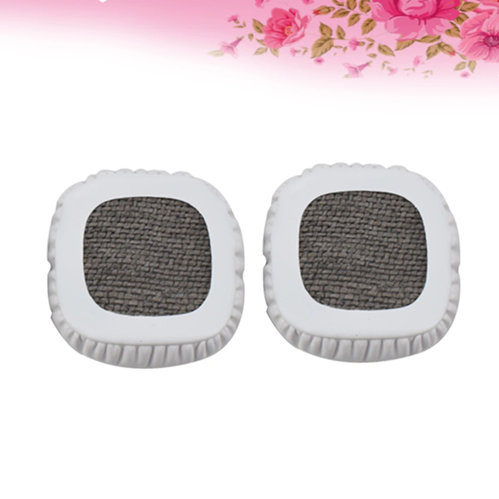 A Pair of Replacement 70x70mm Square Shaped PU Earpads Ear Pads Ear Cushions for MAJOR Headphones (White)