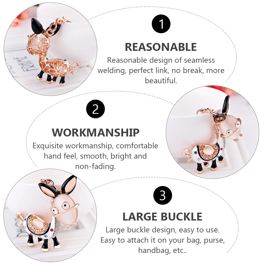 1pc Bag Accessories Cartoon Donkey Shape Zinc Alloy Key Chain (Assorted  Color)