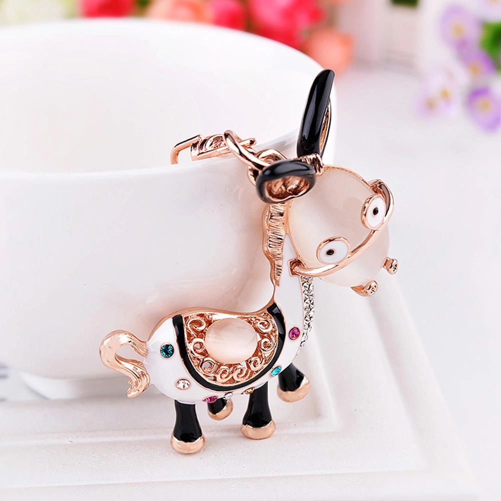 1pc Bag Accessories Cartoon Donkey Shape Zinc Alloy Key Chain (Assorted  Color)