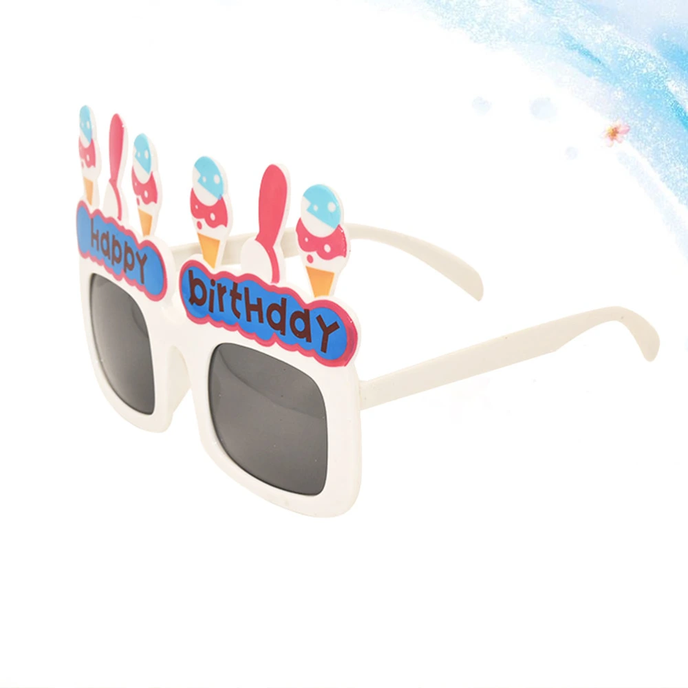 Ice Cream Cone Design Party Eyeglasses Letter Printing Eyewear Photo Props Creative Eye Glasses Funny Decorative Birthday Party Costume Accessaries