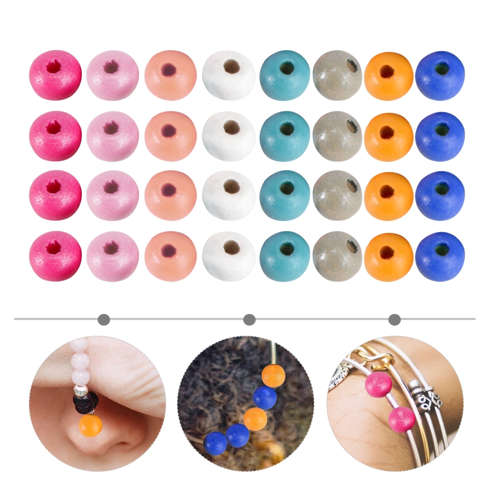 200pcs Colorful Bead DIY Accessories Wood Handmade Bead String Accessories