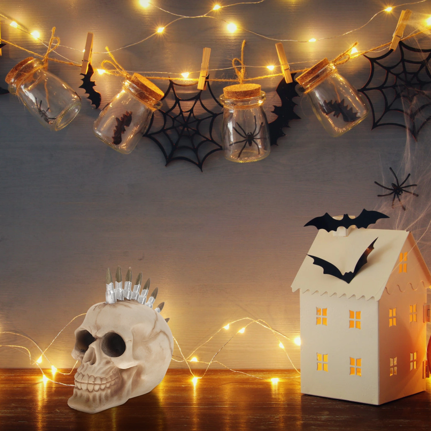 1pc Skull Tabletop Ornament Resin Sculpture Toy Skull for Tabletop Decor