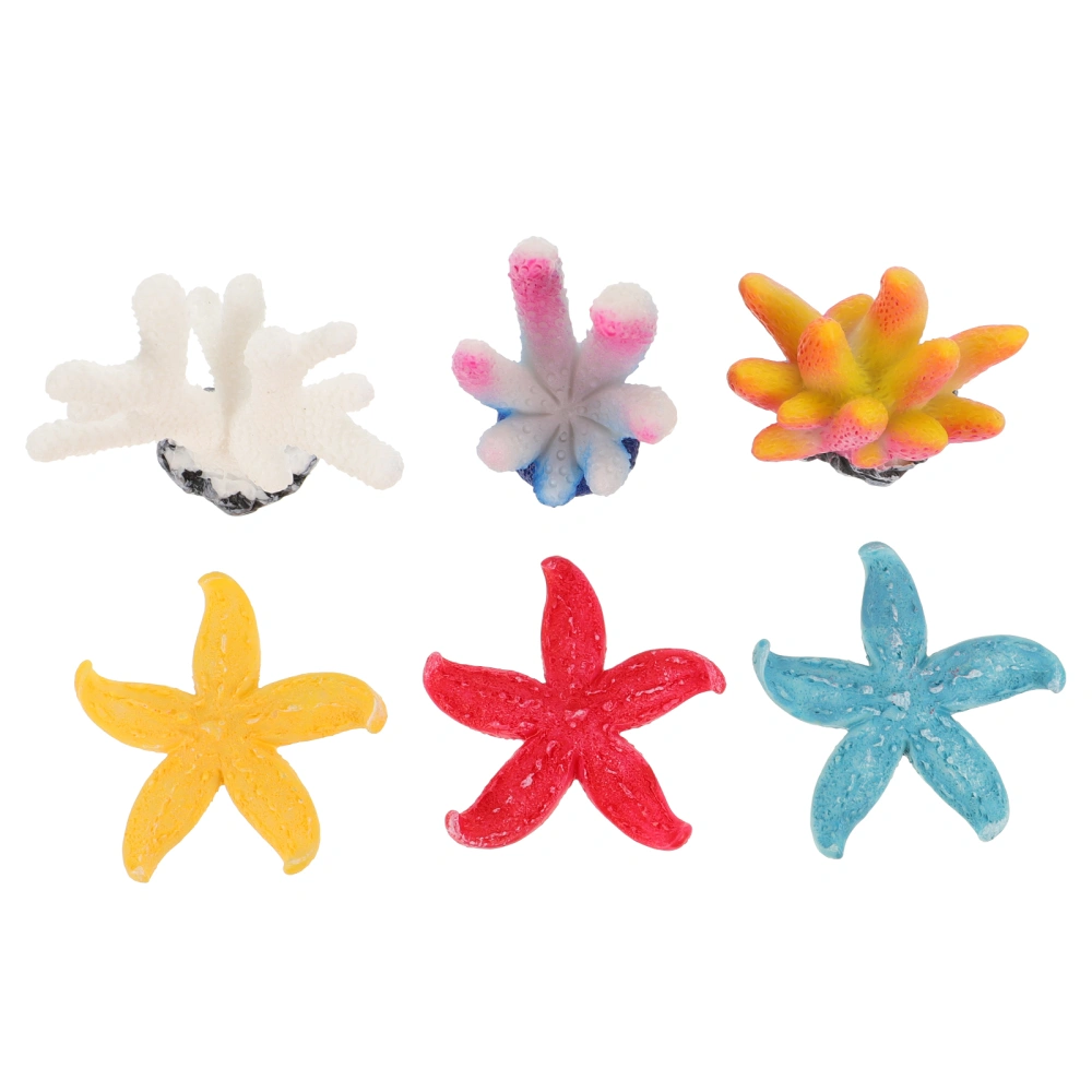 6pcs Resin Coral Aquarium Decoration Fish Tank Decoration (Assorted Color)