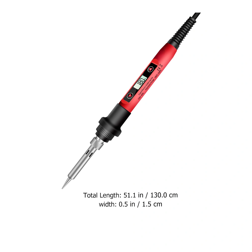 Digital Display Soldering Iron Digital Display Electric Soldering Iron Welder Tools US Plug (Red)