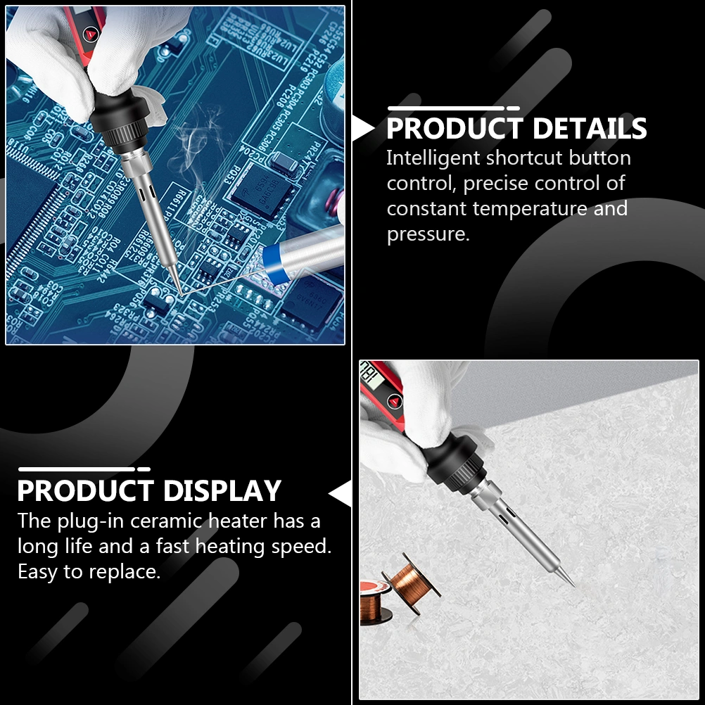 Digital Display Soldering Iron Digital Display Electric Soldering Iron Welder Tools US Plug (Red)